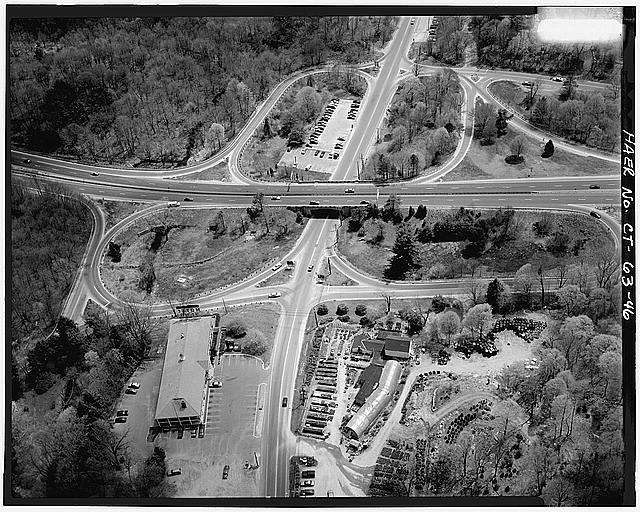 Aerial view of Black Rock Turnpike Bridge and Vicinity