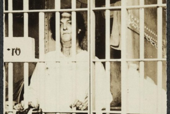 Suffragette Helena Hill Weed of Norwalk, serving a 3 day sentence in D.C. prison for picketing July 4, 1917