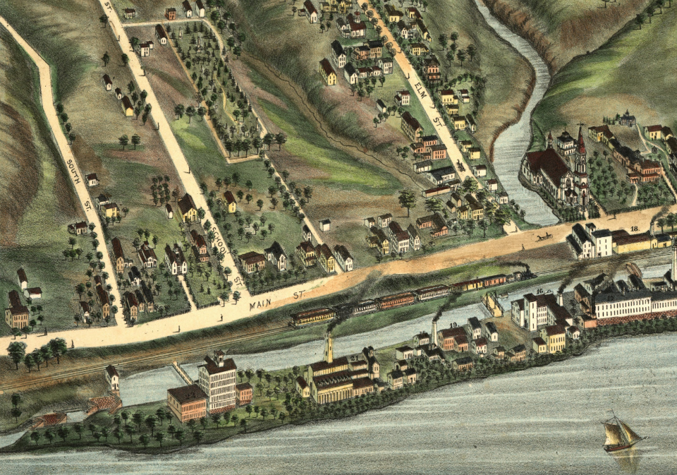 Detail from the map View of Windsor Locks, Conn. 1877