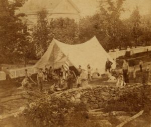 Testing the camping equipment on The Gunnery’s campus in Washington