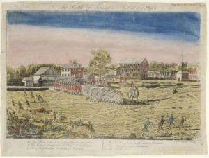 Ralph Earl, The Battle of Lexington, April 19th, 1775 etched by Amos Doolittle