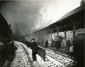Union Station during the Fire of February 21, 1914