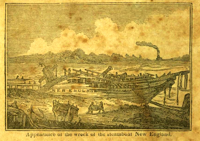 New England burst its boilers off Essex, October 8, 1833