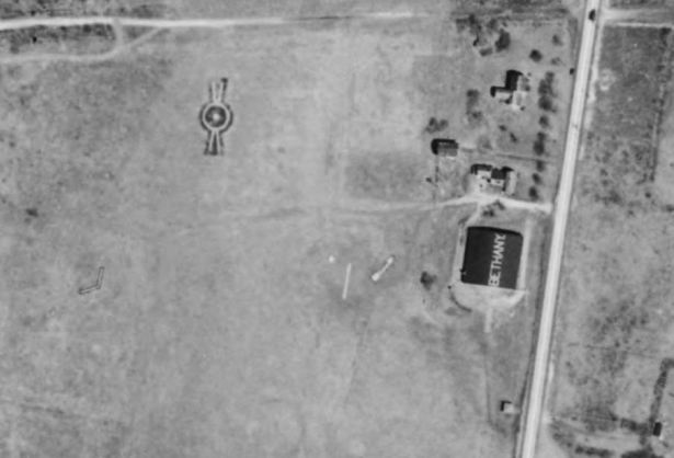 Detail of the Bethany Airport Hanger from the Aerial survey of Connecticut 1934
