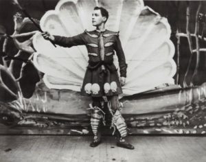 Chick Austin as the magician, The Great Osram, in 1944