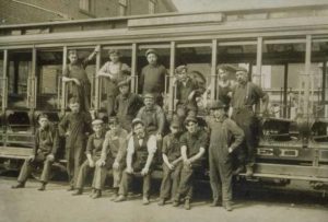 Hartford Street Railway Company Electricians, ca. 1907. Electrifying the railroad created new jobs