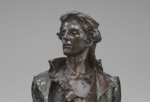 Detail of Nathan Hale bronze sculpture by Frederick William MacMonnies