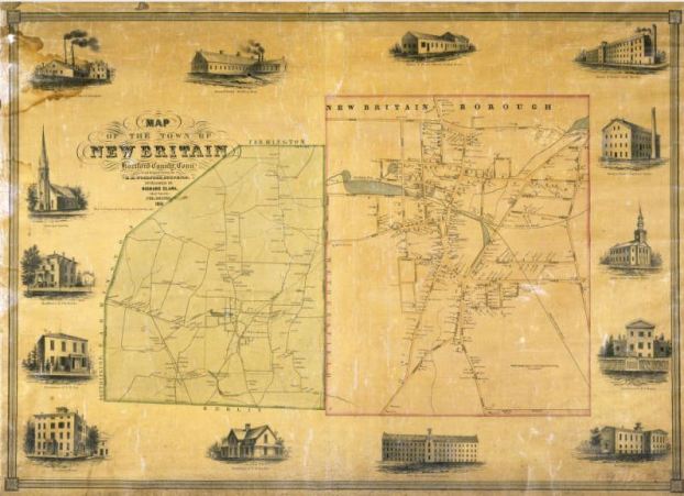 Map of the Town of New Britain, Hartford County, Conn. From original surveys by E.M. Woodford