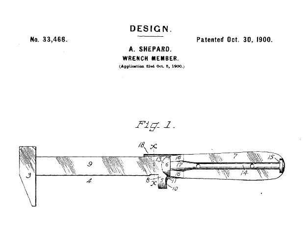 Amos Shepard, Plantsville, Design for a Wrench Member