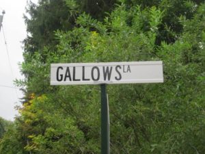 Street sign for Gallows Lane