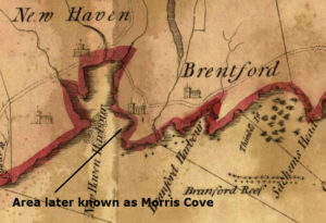 Detail from the map Colony of Connecticut in North-America by Moses Park