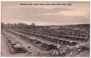 Postcard of the Parking Area, Rocky Neck State Park, East Lyme