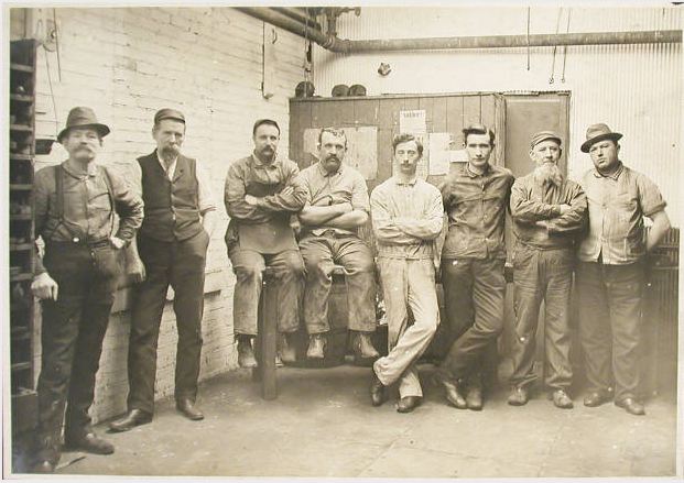German American workers from the buff room