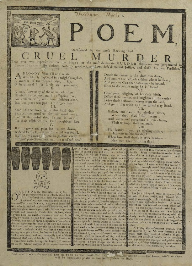 Poem relating the Beadle murders