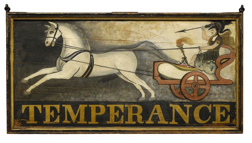 Sign for the Temperance Hotel, ca. 1826-1842