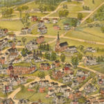 Detail from the bird's-eye map Bristol, Conn. Looking North-East, 1889