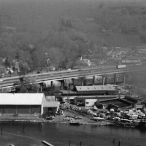 Aerial photograph of a bridge