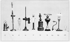 An Evolution of Fluid Burning Lamps up to the Electric Light