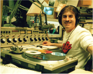 Photo of DJ Andy Blair at WPKN radio studio