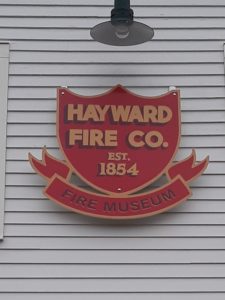 Sign on the Hayward Fire Company Museum