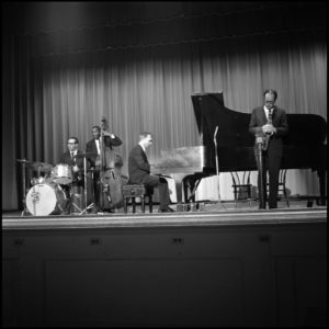 Photo of the Dave Brubeck Quartet from the crowd perspective