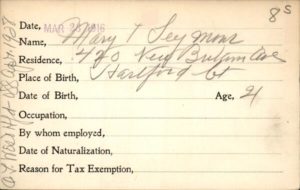 Voter registration card of Mary T. Seymour, Hartford - Hartford Public Library