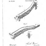 Patent drawing of an ironing board improvement