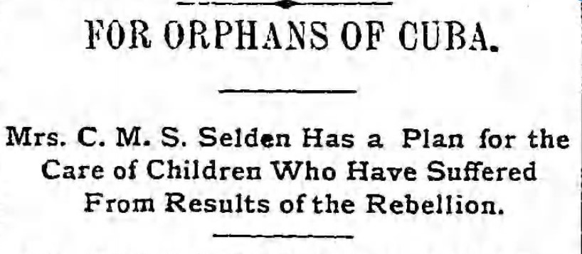 Newspaper clipping titled "For Orphans of Cuba"