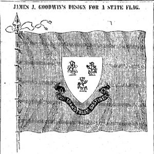 Newspaper clipping of an image of a flag