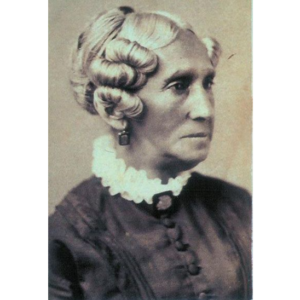 Cabinet card portrait of a woman looking to the side