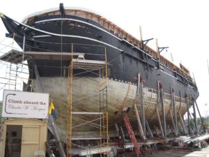 Whaling ship in a dry dock